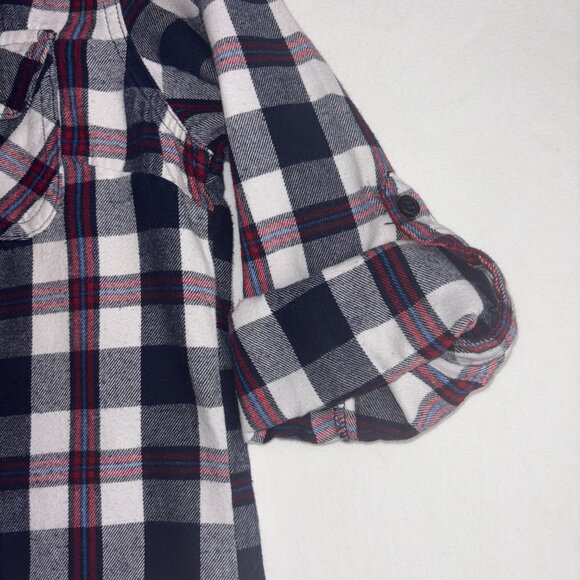 EMMA Jeans USA Navy, White, and Red Plaid Shirt - Size M - Picture 10 of 11